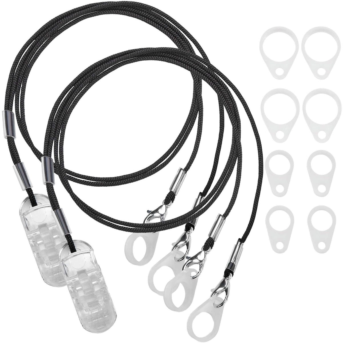 Hearing Aid Clips - Protective Holder with Anti Lost Lanyard Cord - Rope with Loops and Clip and Security Clip Ideal for
