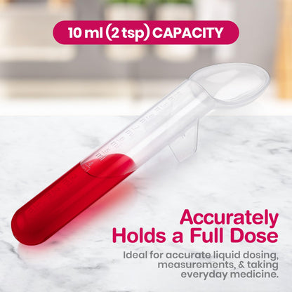 Calibrated Medicine Spoon for Kids, Baby & Toddler - (Pack of 200 Bulk) - 2 Tsp/10 mL Capacity Plastic Oral Liquid Dose Medication Graduated Dispenser
