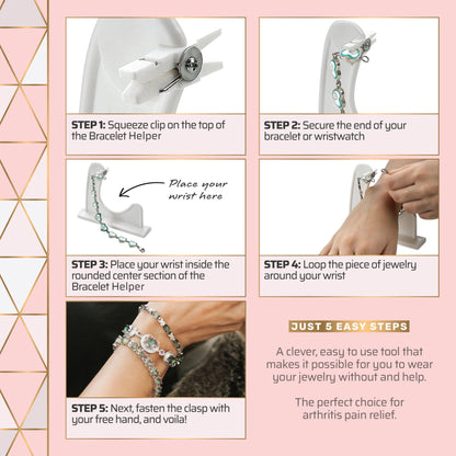 Bracelet Helper Tool to Put on Jewelry Yourself - Easy-to-Use Bracelet Clasp Helper for Costume, Fine Jewelry & Watches - Portable Jewelry Fastener Assistance Tool - Gift for Women