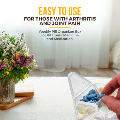 Weekly Pill Organizer Clear 7-Sided Pill Reminder, Round Shaped PACK OF 2