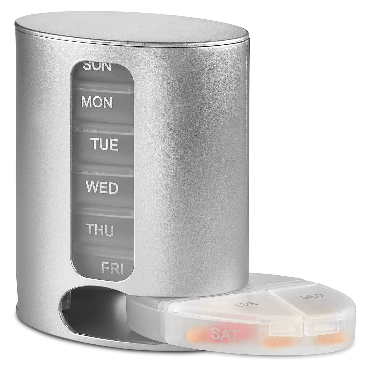 Stackable Daily Pill Organizer - Premium Weekly Medication Reminder with 7 Individual Stacking Cases - Weekly AM/PM Pill