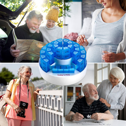 Monthly Pill Box by - Smart Prescription Organization with Multiple Daily Doses Section, Removable Compartments Perfect for Travelling