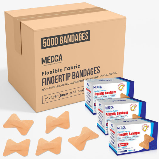 Flexible Fabric Bandages - Flex Fabric Adhesive Bandages Finger-Tip Care and to Protect Wounds from Infection - (Bulk 50