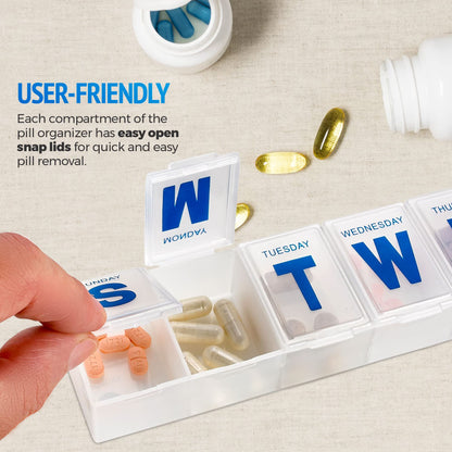 Weekly Pill Organizer, 7-Day Pill Planner Extra Large
