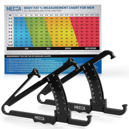 Skinfold Body Fat Caliper - Skin Fold Body Fat Analyzer and Handheld BMI Measurement Tool Skinfold Caliper Device Measur