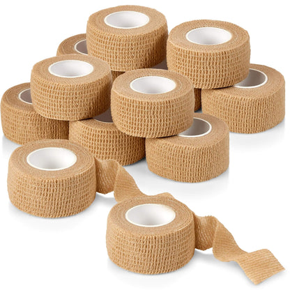 Self Adhesive Bandages - 1" x 5 Yards Per Roll - Pack of 12 Rolls, Elastic Self Adherent Cohesive Wrap First Aid Tape fo