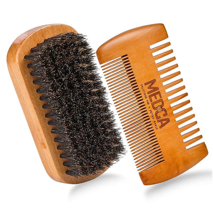 Wooden Beard and Comb Set for Men - Perfect for Beards Head Hair and Mustaches Men's Grooming Kit for Styling, Applying Beard Oils and Balms for Better Hair Care Growth and Impressive Hair Health