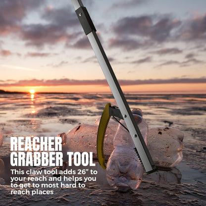 Reacher Grabber Pickup Tool - Wide Claw Arm Gripping Device with Magnetic Tip | Lightweight & Durable | Indoor and Outdoor Extender Reaching Mobility Aid | Trash Picker 26”