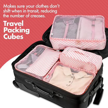 Travel Packing Cubes - 6 Piece Set Luggage Packing Organizers and Compression Packing Cube System