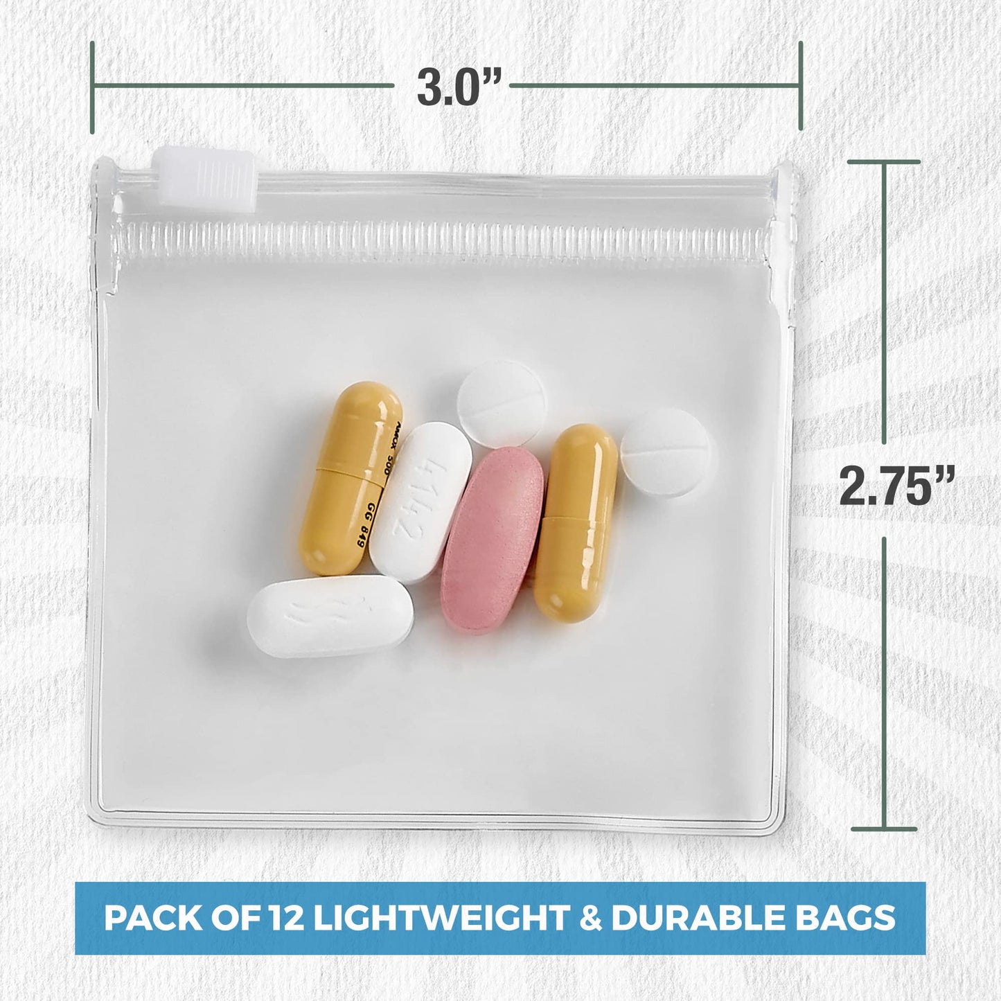 Zippered Pill Pouch Bags - 1200 Pcs, Slide Lock Clear Plastic Mini Bags, BPA-Free for Pills Vitamins, Supplements, Medications, Jewelry, Crafts, Small Objects - Self-Sealing, Reusable, Travel-Friendly