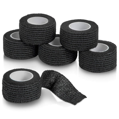 Self-Adherent Cohesive Bandage - Pack of 6 Rolls - 1" Wide x 5 Yards - Athletic Sports Tape for Medical Use, Sports, Fir