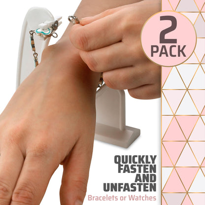 Bracelet Helper Tool to Put on Jewelry Yourself 2 Pack - Easy-to-Use Bracelet Clasp Helper for Costume, Fine Jewelry & Watches - Portable Jewelry Fastener Tool for Women