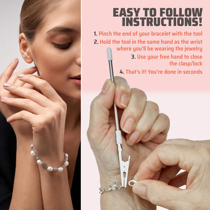 Jewelry Helper - (Pack of 2) 6" Fastening and Hooking Tool for Bracelets, Watches, Necklaces and Other Jewelry Clasps or Closures - Buddy Helps Prevent Wrist Strain for Limited Mobility and Arthritis
