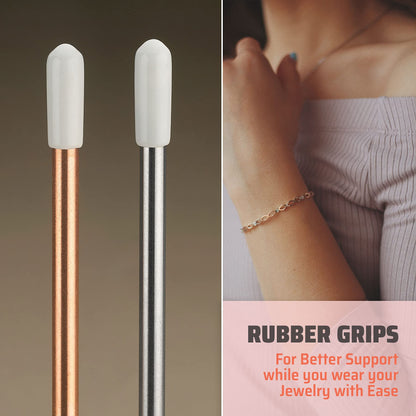 Jewelry Helper - (Pack of 2) 6" Fastening and Hooking Tool for Bracelets, Watches, Necklaces and Other Jewelry Clasps or Closures - Buddy Helps Prevent Wrist Strain for Limited Mobility and Arthritis