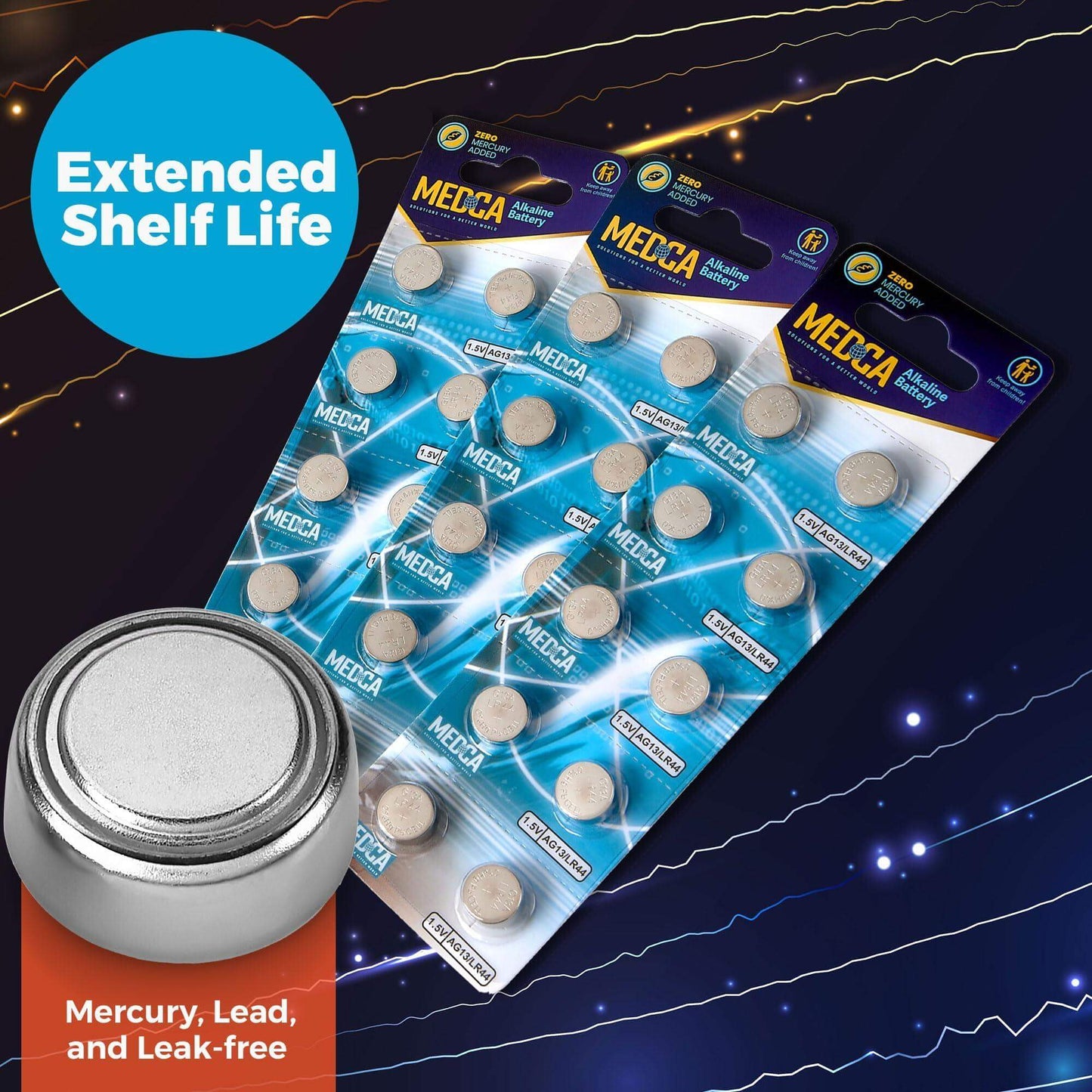 1.5V Alkaline Batteries - LR44 L1154 AG13 357 303 SR44 Battery - Button Coin Cell for Hearing Aids and Amplifiers, Toys, Remotes, Calculators, Lasers | Long Lasting Power | Anti Corrosion | 30 PCS