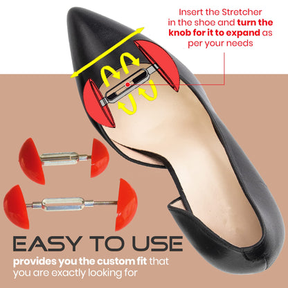 Shoe Stretcher Total of 4 Stretchers, 2 Pairs, Red
