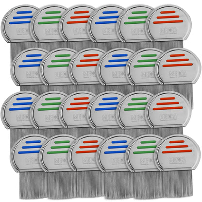 Lice Comb - (Pack of 24) Head Lice Treatment that's Individually Packaged Professional Stainless Steel Louse and Nit Com