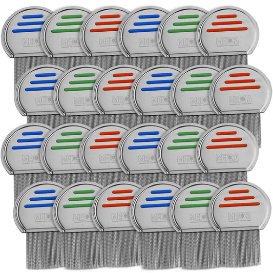 Lice Comb - (Pack of 24) Head Lice Treatment that's Individually Packaged Professional Stainless Steel Louse and Nit Com