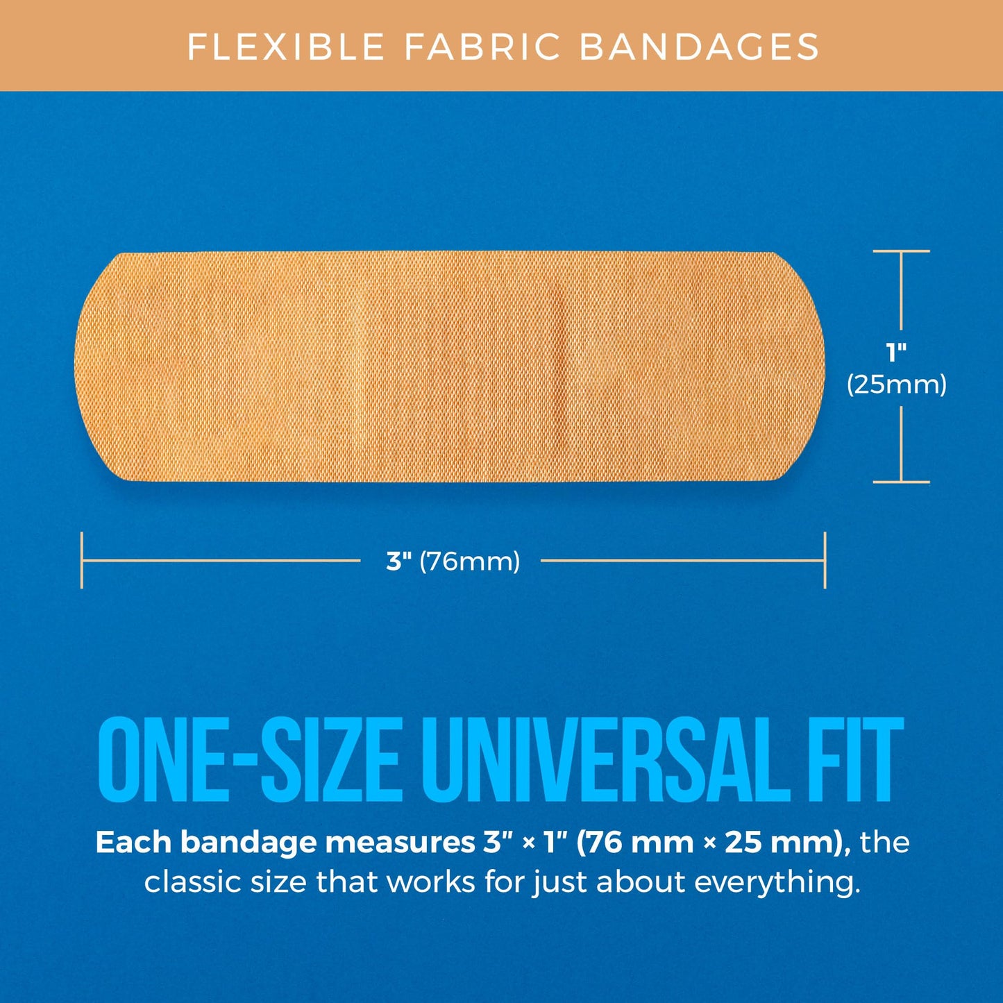 Flexible Fabric Bandages - Flex Fabric Adhesive Bandages Finger-Tip, Knuckles and Thumb for Finger Care and to Protect Wounds from Infection - (1000 Count Bulk)