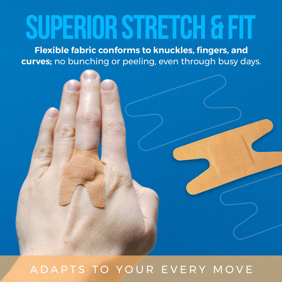 Flexible Fabric Bandages - Flex Fabric Adhesive Knuckle Bandages for Finger Care and to Protect Wounds from Infection - (5000 Count Bulk)