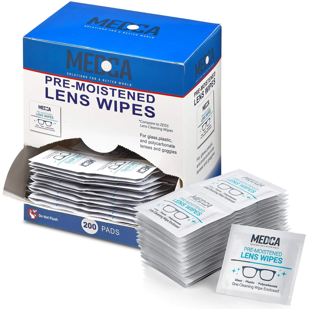 Premoistened Lens and Glass Cleaning Wipes - Portable Travel Cleaner for Glasses, Camera, Cell Phone, Smartphone, and Ta