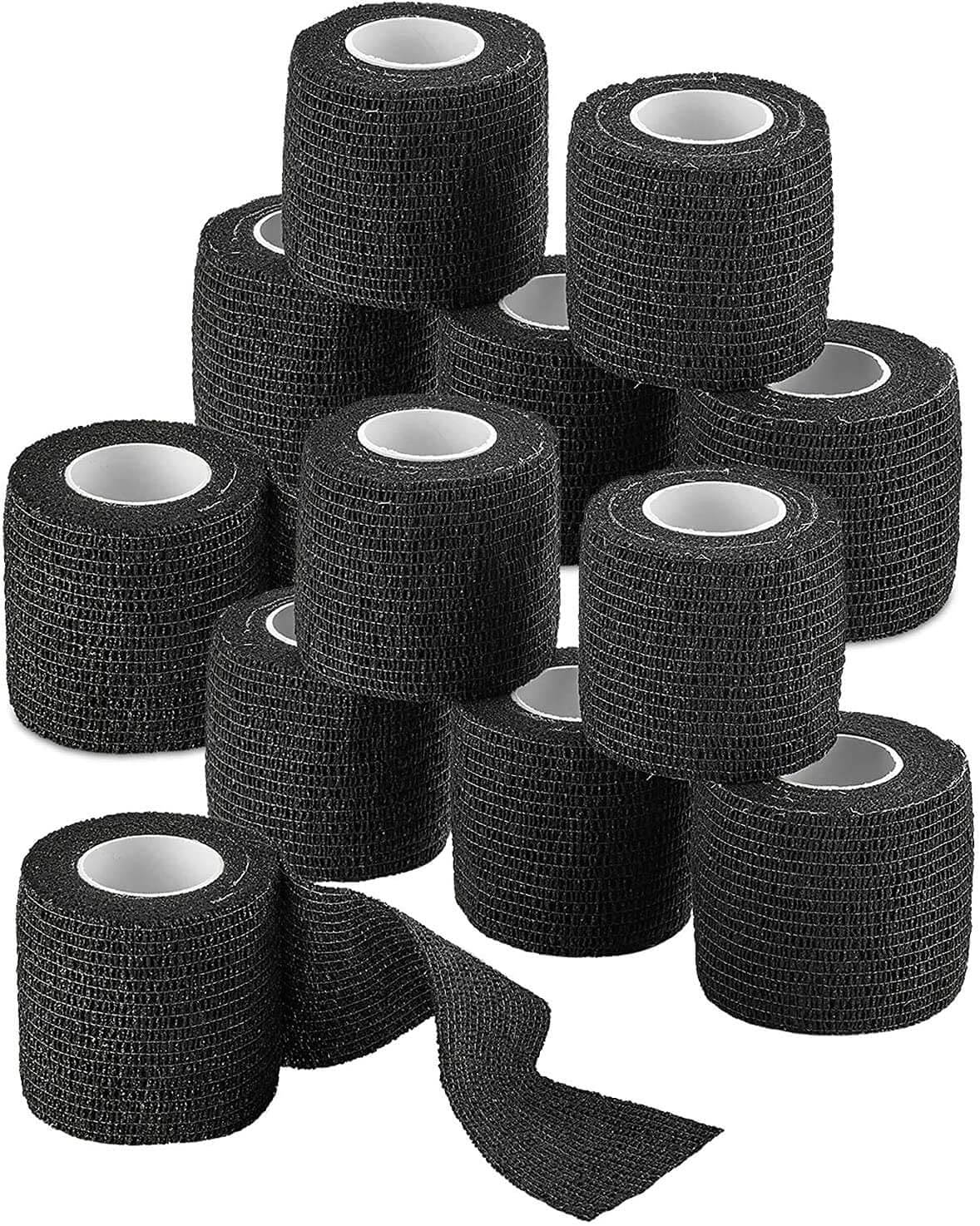 Vet Wrap - (Pack of 12 - 2 inch x 5 yard Rolls) Self Adherent Wrap Cohesive Compression Bandage and Medical Gauze Bandag