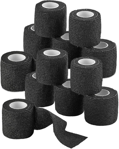 Vet Wrap - (Pack of 12 - 2 inch x 5 yard Rolls) Self Adherent Wrap Cohesive Compression Bandage and Medical Gauze Bandag