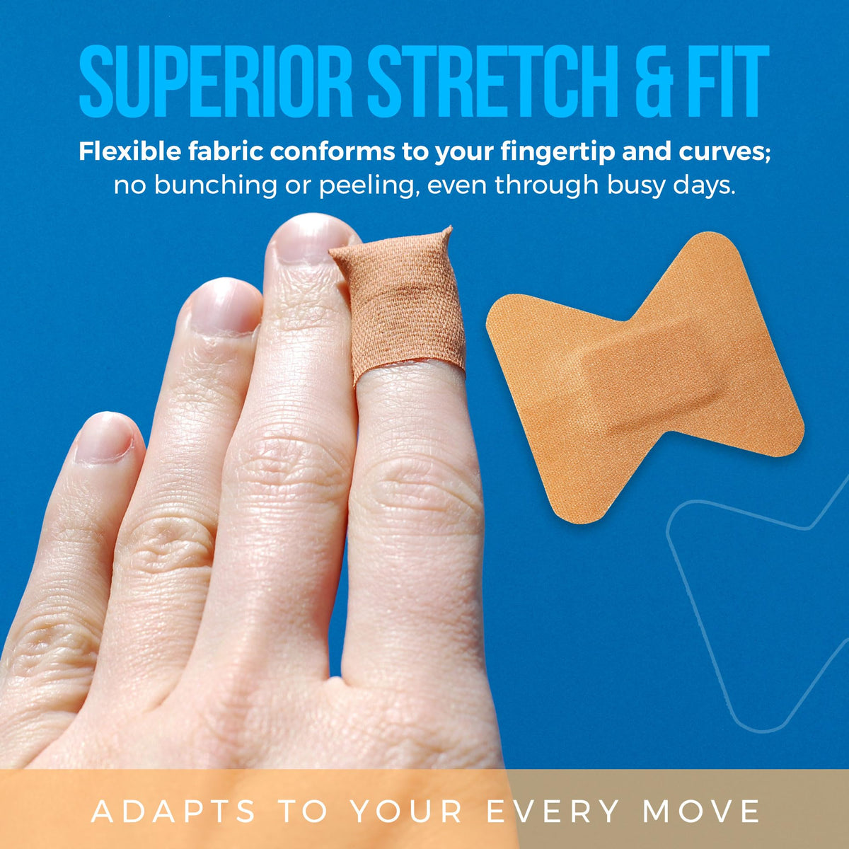 Flex Fabric Adhesive Bandages - Finger-Tip Bandages for Finger Care and to Protect Wounds from Infection - (200 Count)