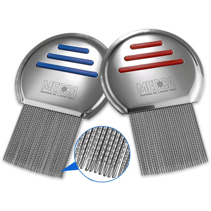 Lice Comb - (Pack of 2) Stainless Steel Professional Lice Combs and Head Lice Treatment to Effectively Get Rid of Hair L