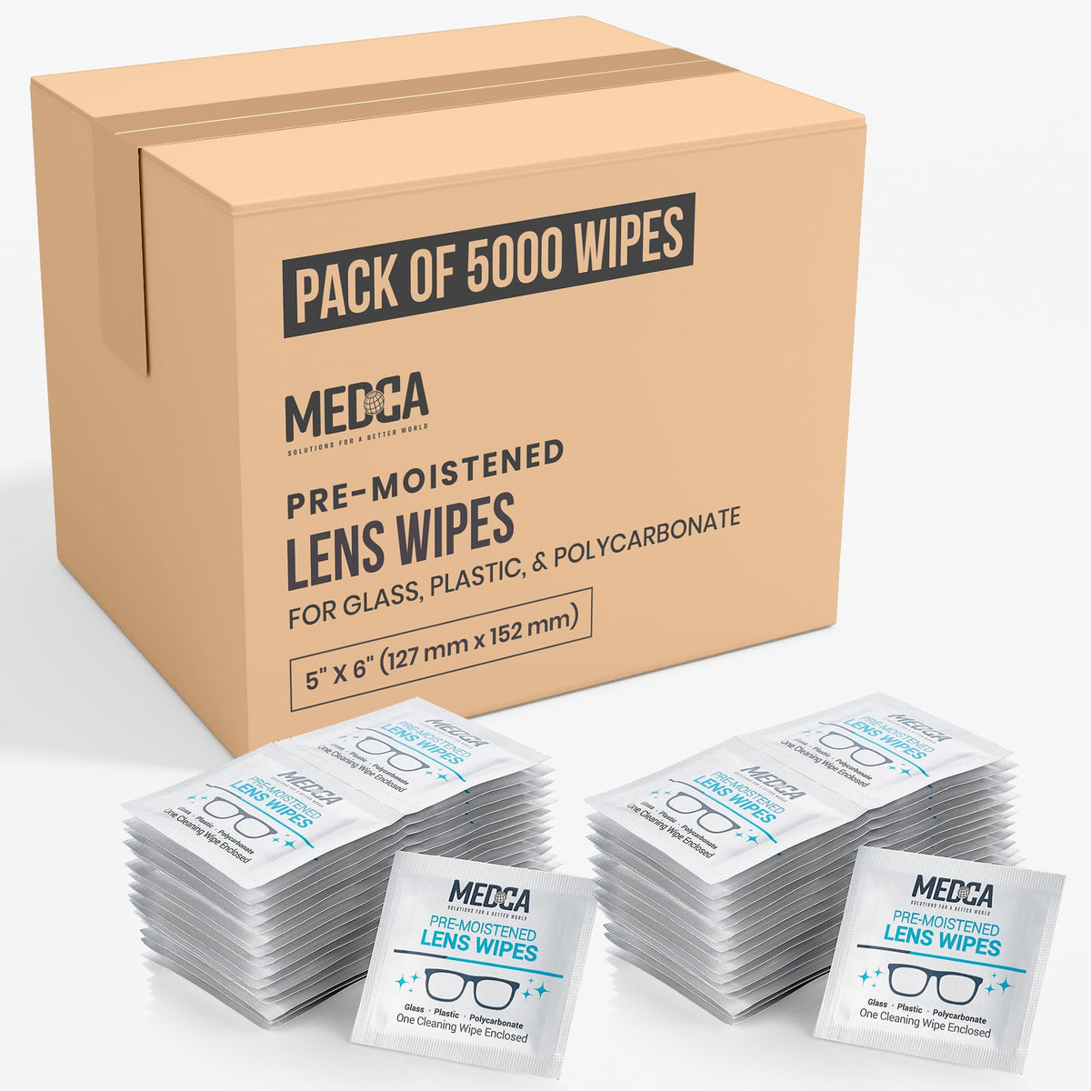 Premoistened Lens and Glass Cleaning Wipes - Portable Travel Cleaner for Glasses, Camera, Cell Phone, Smartphone, and Ta