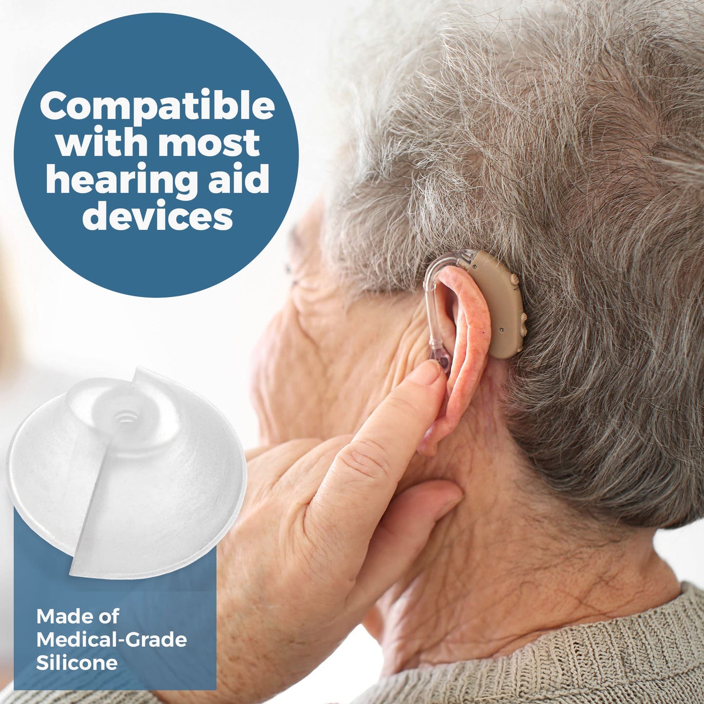Hearing Aid Standard Receiver Tulip Domes Compatible with GN Resound Sure Fit - 10-Pcs Universal Invisible Tip Replacement Ear Domes for BTE PSAP Hearing Amplifiers and Open Fit Models, Clear