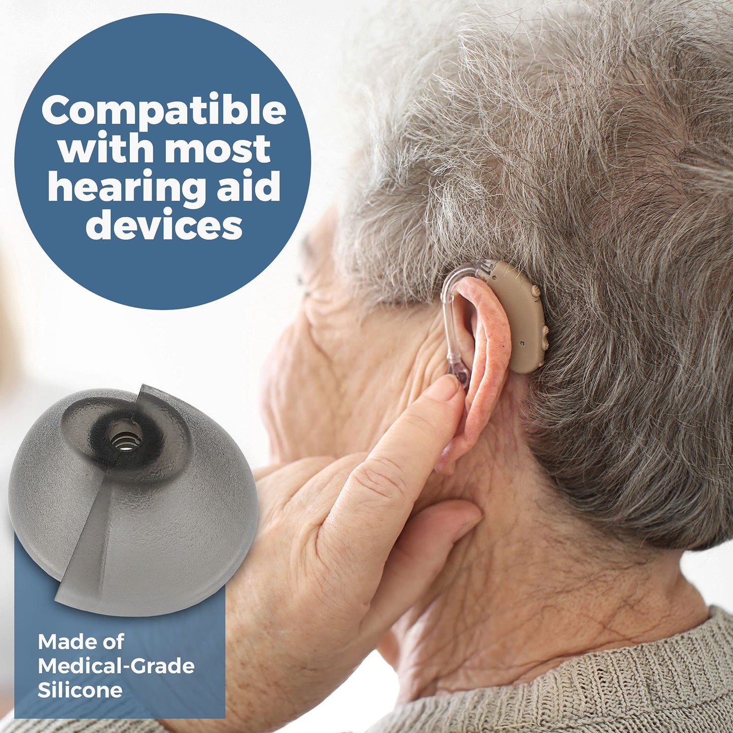Hearing Aid Standard Receiver Tulip Domes Compatible with GN Resound Sure Fit - Universal Invisible Tip Replacement Ear Domes for BTE PSAP Hearing Amplifiers and Open Fit Models (10)