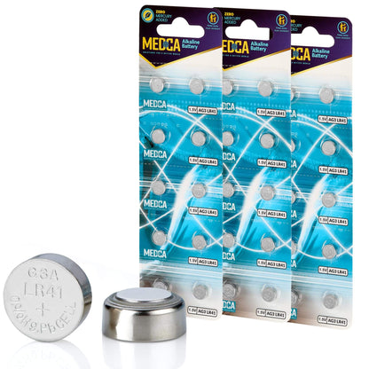 1.5V Alkaline Batteries - LR41, 192, 92A,LR736, and AG3 Battery - Button Coin Cell for Hearing Aids, Amplifiers, Clocks,