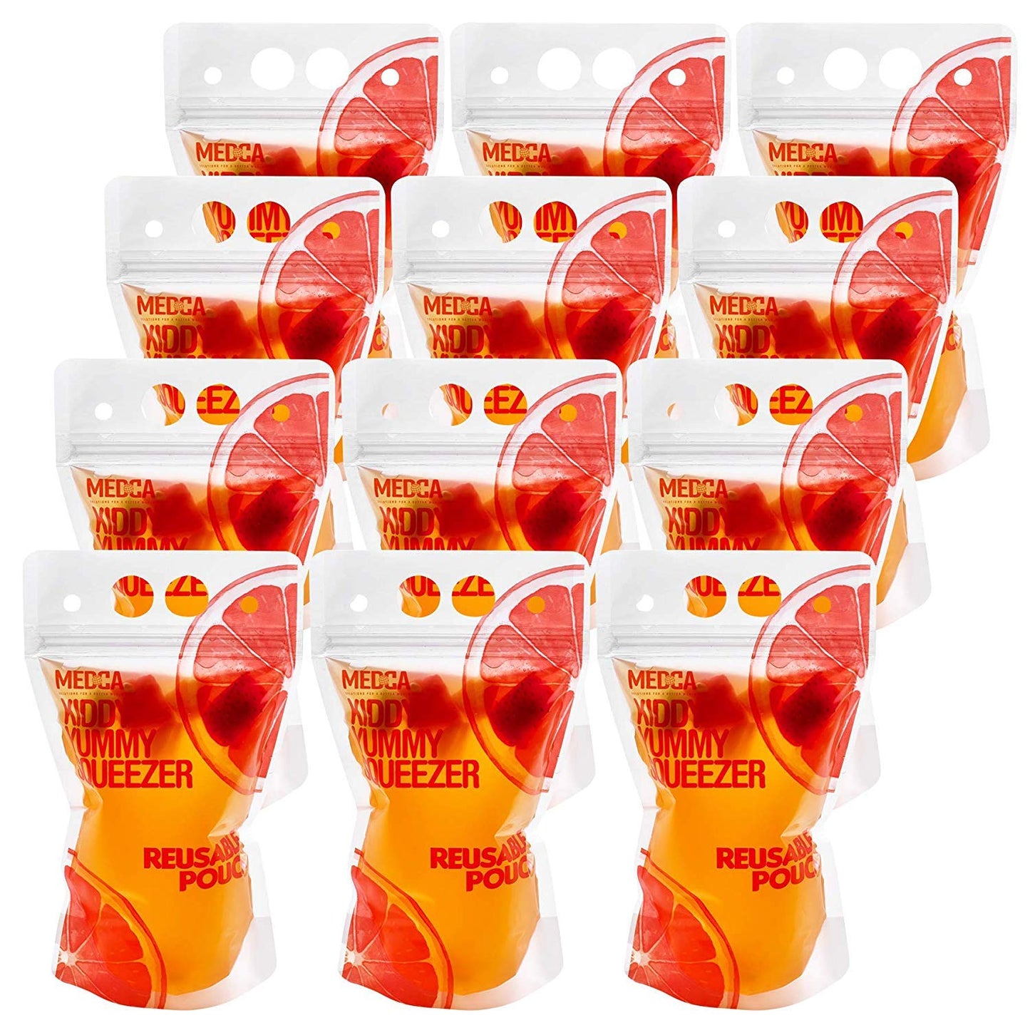Reusable Drink Pouches - 30 Clear Drink Bags with 30 Straws - Double Zipper Reusable Smoothie Pouches Juice, Clear Zipper Pouch Storage Bags, Leak-Free and BPA Free