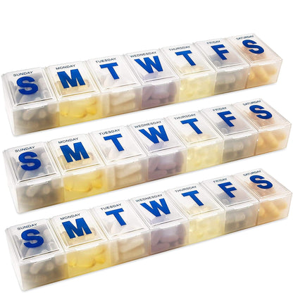 Weekly Pill Organizer - 7-Day Pill Planner Extra Large Pill Planner and Daily Pill Organizer and Medicine Reminder, Mond