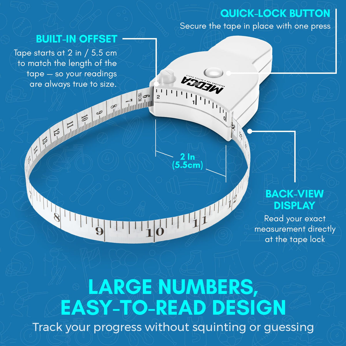 Body Tape Measure - (2 Pack) Measuring Tapes for Body and Fat Weight Monitors, (Inches & CM) Retractable Tape Measure Ruler for Accurate Body Fat Calculator Helps Calculate Fitness Body Measurements