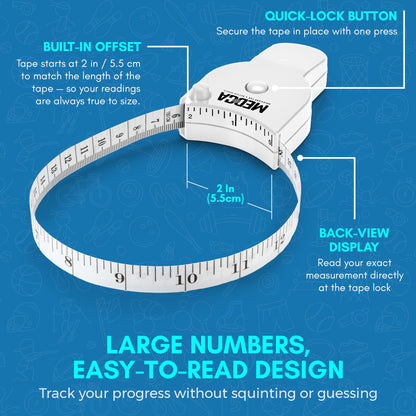 Body Tape Measure - (2 Pack) Measuring Tapes for Body and Fat Weight Monitors, (Inches & CM) Retractable Tape Measure Ruler for Accurate Body Fat Calculator Helps Calculate Fitness Body Measurements