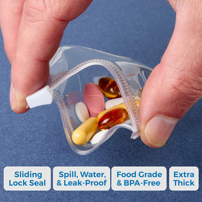 Zippered Pill Pouch Bags - 240 Pcs, Slide Lock Clear Plastic Mini Bags, BPA-Free for Pills Vitamins, Supplements, Medications, Jewelry, Crafts, Small Objects - Self-Sealing, Reusable, Travel-Friendly