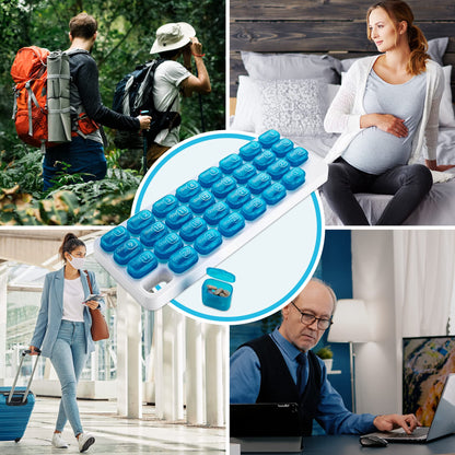 Monthly Pill Organizer - 31 Day Pill Organizer with Large Removable Medication Pods, Portable Pill Case Box and Holder for Daily Medicine and Vitamins, Great for Travel by