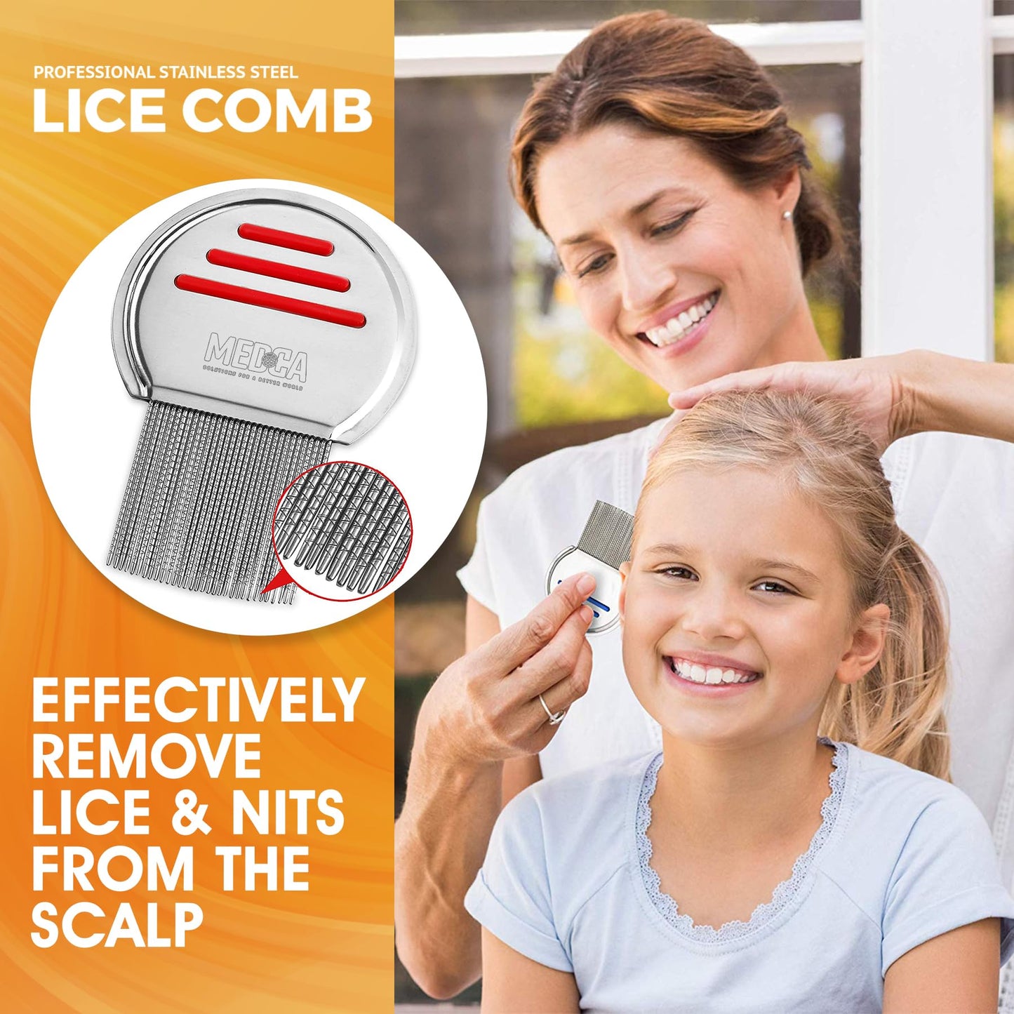 Lice Comb - (Pack of 12) Head Lice Treatment that's Individually Packaged Professional Stainless Steel Louse and Nit Combs Removes Eggs with Rounded Tips for Comfort