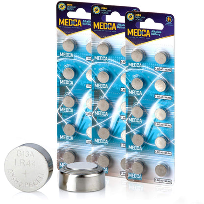 1.5V Alkaline Batteries - LR44 L1154 AG13 357 303 SR44 Battery - Button Coin Cell for Hearing Aids and Amplifiers, Toys,