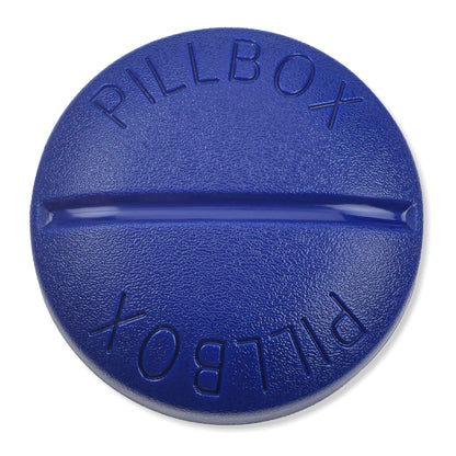 Pill Box Round for Travel - Mini Compact Portable 4 Compartment Pills Case Organizer, Vitamin and Medication Dispenser Holder for Up To 4 Times A Day, BPA Free Pill Reminder by