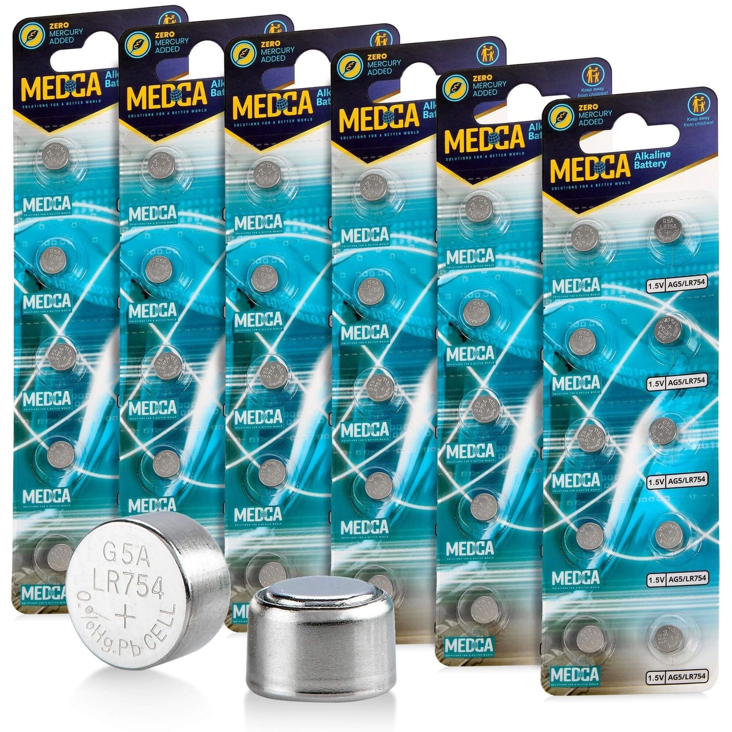 AG5 LR754 Batteries - 60 Count Pack - 1.5V Alkaline 754 LR48 193 Battery Button Coin Cell Batteries for Hearing Aids and