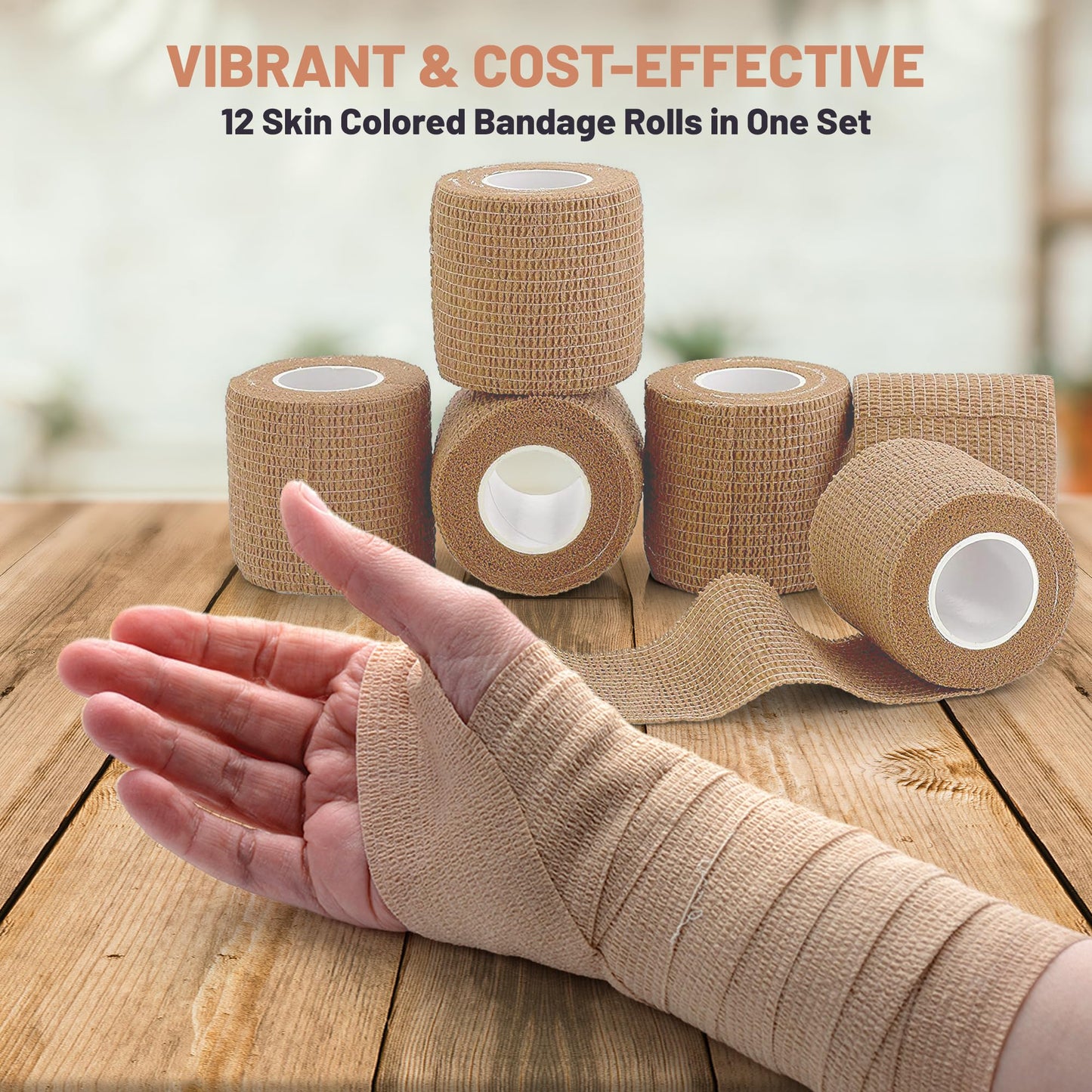 Gauze Bandage Rolls - (12 Pack) 2 in x 4.1 Yards Per Roll of Medical Grade Gauze Bandage and Stretch Bandage Wrapping for Dressing All Types of Wounds and First Aid Kit by, (2-Inch, 12 Pcs)