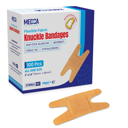 Flexible Fabric Bandages - Flex Fabric Adhesive Bandages Knuckle Bandages for Finger Care and to Protect Wounds from Inf