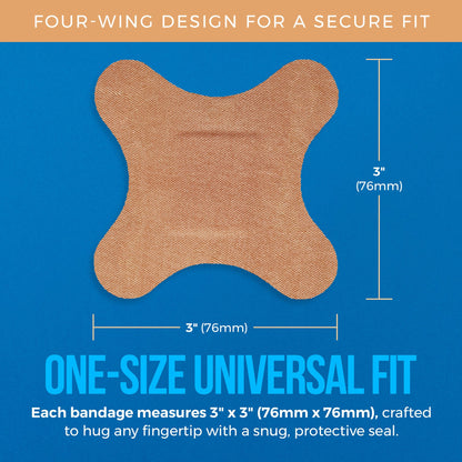 Flexible Knuckle Fabric Bandages - 50 Count Box of Flex Fabric Adhesive Bandages Knuckle Bandages for Finger Care and to Protect Wounds
