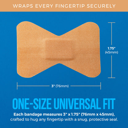 Flexible Fabric Finger Bandages - 100 Count Box of Flex Fabric Adhesive Bandages Cuts, Scrapes, Care and to Protect Wounds