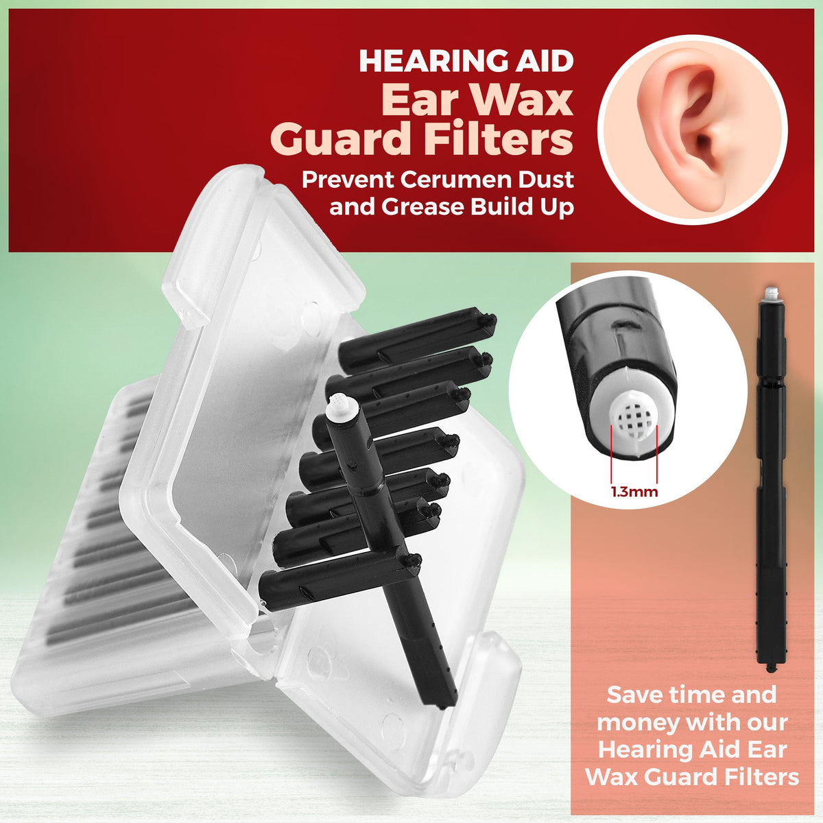 Hearing Aid Ear Wax Guard Filters - 5 Pack/40 Pieces Replacement Wax Filters Prevent Cerumen Dust and Grease Build Up Compatible w/ Phonak, Resound, Widex, Unitron and Jungle Care Hearing Aids
