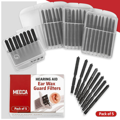 Hearing Aid Ear Wax Guard Filters - 5 Pack/40 Pieces Replacement Wax Filters Prevent Cerumen Dust and Grease Build Up Compatible w/ Phonak, Resound, Widex, Unitron and Jungle Care Hearing Aids