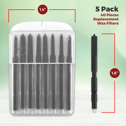 Hearing Aid Ear Wax Guard Filters - 5 Pack/40 Pieces Replacement Wax Filters Prevent Cerumen Dust and Grease Build Up Compatible w/ Phonak, Resound, Widex, Unitron and Jungle Care Hearing Aids